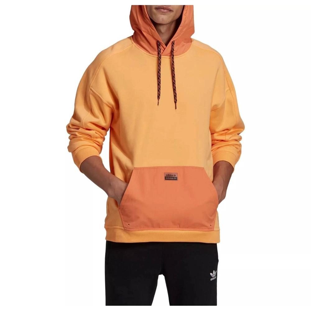 Adidas Originals‎ RYV Hoodie Small Orange Athletic Utility Sweatshirt Pullover